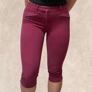 Gap Skinny Pants Size 4R Burgundy Cropped Capri Reworked